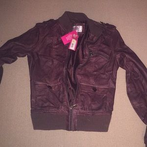 BRAND NEW brown “leather” jacket